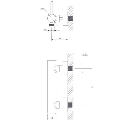 OMNIRES Y1240CR - Robinet de douche Y chrome brillant