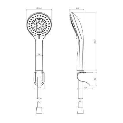 OMNIRES YOSEMITE-PBL - Doucheset YOSEMITE semi-mat zwart