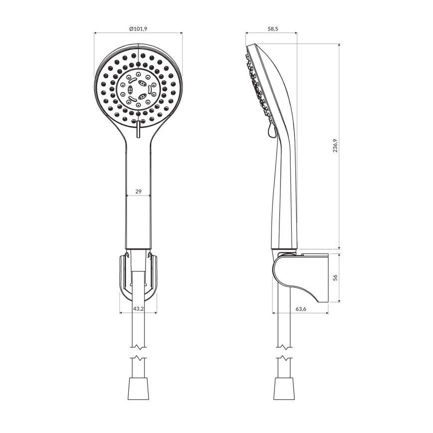 OMNIRES YOSEMITE-PBL - Doucheset YOSEMITE semi-mat zwart