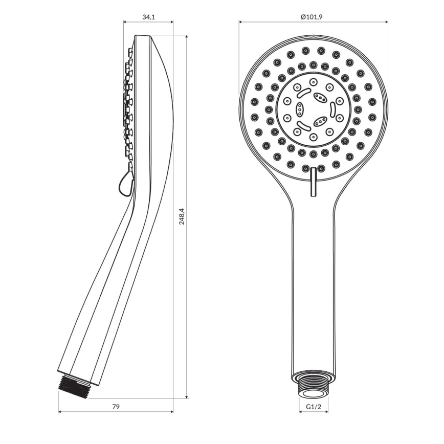 OMNIRES YOSEMITE-RBL - Handdouche YOSEMITE semi-mat zwart