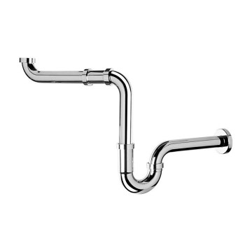 Omp tea - Siphon pour lavabo chromé brillant