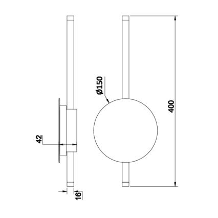 Ondaluce - Applique murale LED dimmable JAMES LED/16W/230V noire