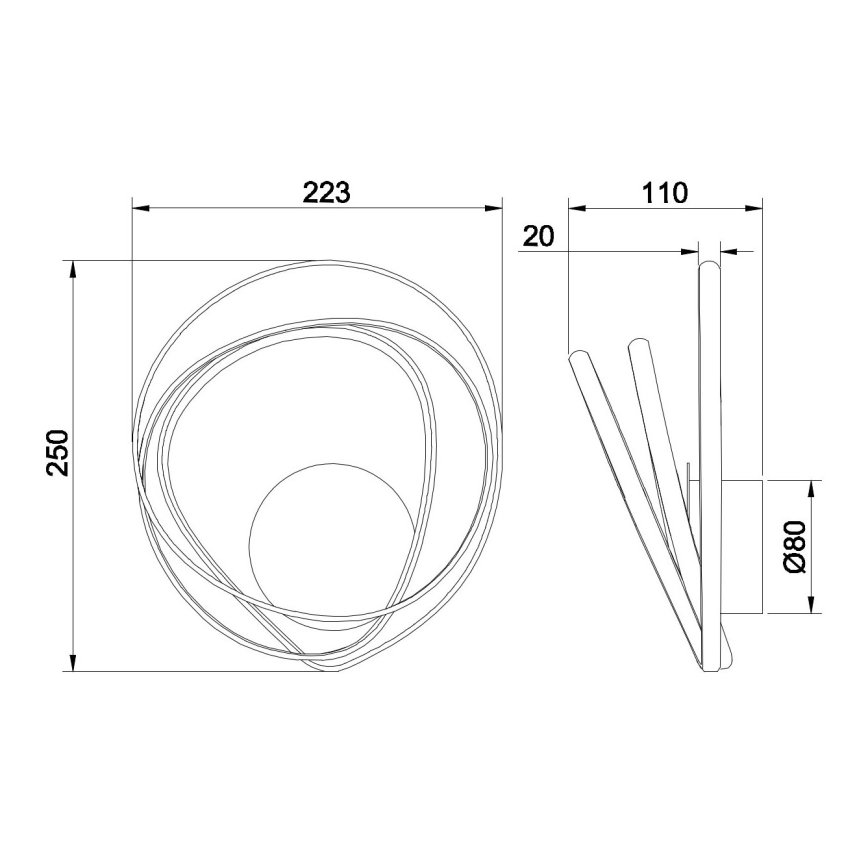 Ondaluce - Applique murale LED GOLDEN LED/23W/230V dorée