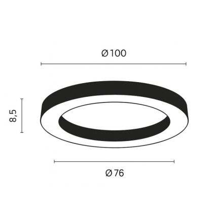 Ondaluce - LED dimbare plafondlamp GLOBUS LED/80W/230V 3000/4000K Ø 100 cm zwart