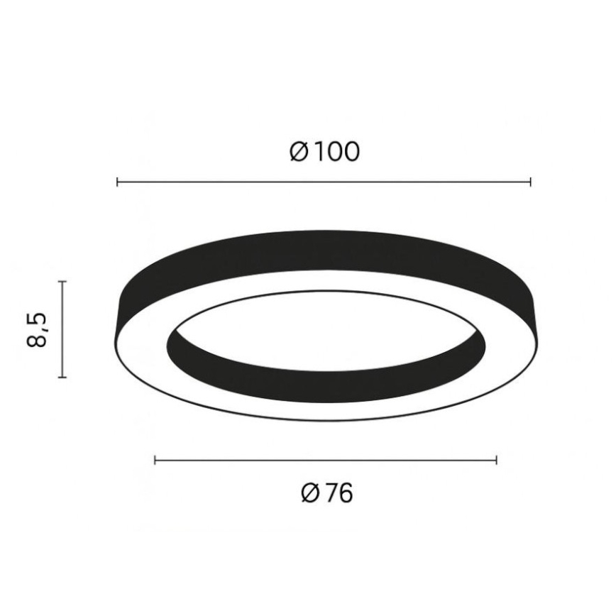 Ondaluce - LED dimbare plafondlamp GLOBUS LED/80W/230V 3000/4000K Ø 100 cm zwart