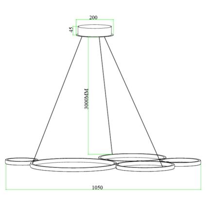 Ondaluce - dimbare LED-hanglamp aan kabel POIS LED/60W/230V zilver
