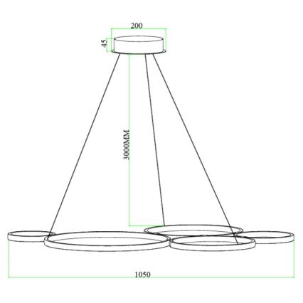 Ondaluce - dimbare LED-kroonluchter aan kabel POIS LED/60W/230V goudkleurig