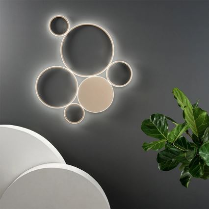 Ondaluce - Dimbare LED-plafondlamp POIS LED/68W/230V goudkleurig
