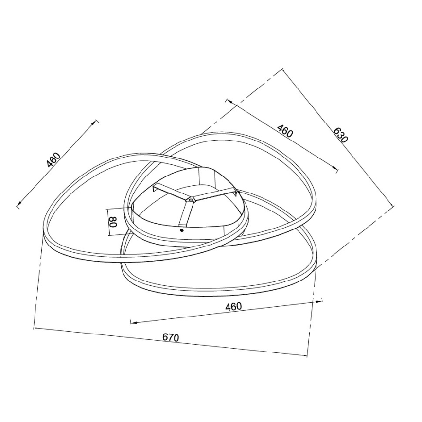 Ondaluce - Dimbare LED-plafondlamp ROSE LED/70W/230V 63x67 cm goudkleurig