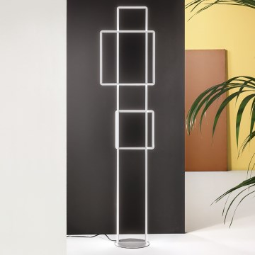 Ondaluce - Dimbare LED-vloerlamp DOWEL LED/77W/230V zilverkleurig