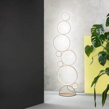 Ondaluce - Dimbare LED vloerlamp POIS LED/52W/230V goud