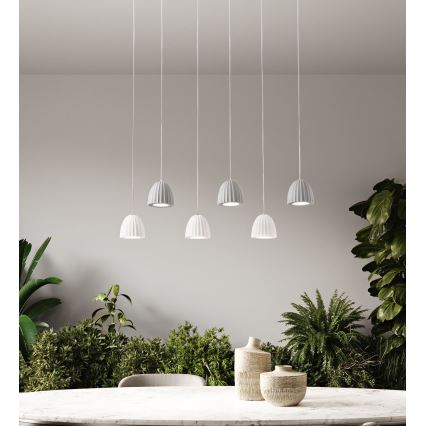 Ondaluce - Hanglamp aan kabel CONCRETE 1xGU10/7,5W/230V Ø 10,5 cm beton/wit