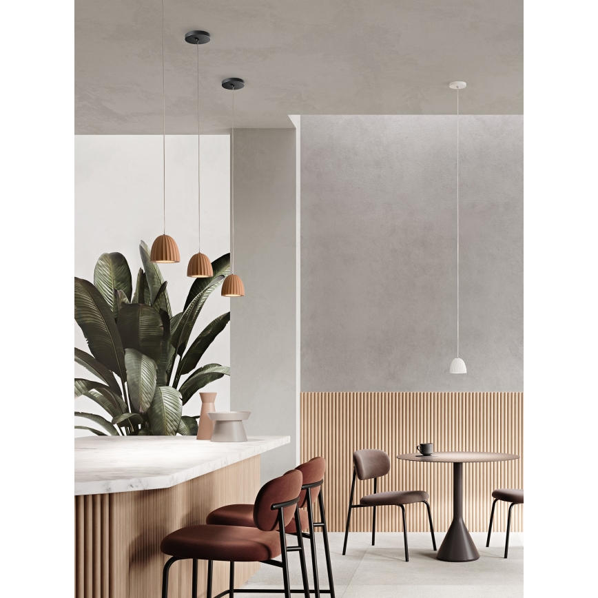 Ondaluce - Hanglamp aan kabel CONCRETE 1xGU10/7,5W/230V Ø 10,5 cm beton/wit