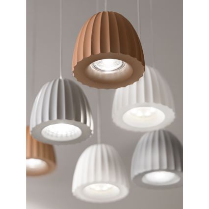 Ondaluce - Hanglamp aan kabel CONCRETE 1xGU10/7,5W/230V Ø 10,5 cm beton/wit
