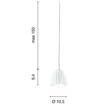 Ondaluce - Hanglamp aan kabel CONCRETE 1xGU10/7,5W/230V Ø 10,5 cm beton/wit