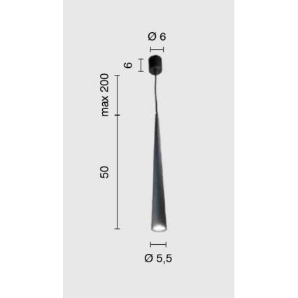 Ondaluce - Hanglamp aan snoer NOA 1xGU10/20W/230V Ø 5,5 cm zwart
