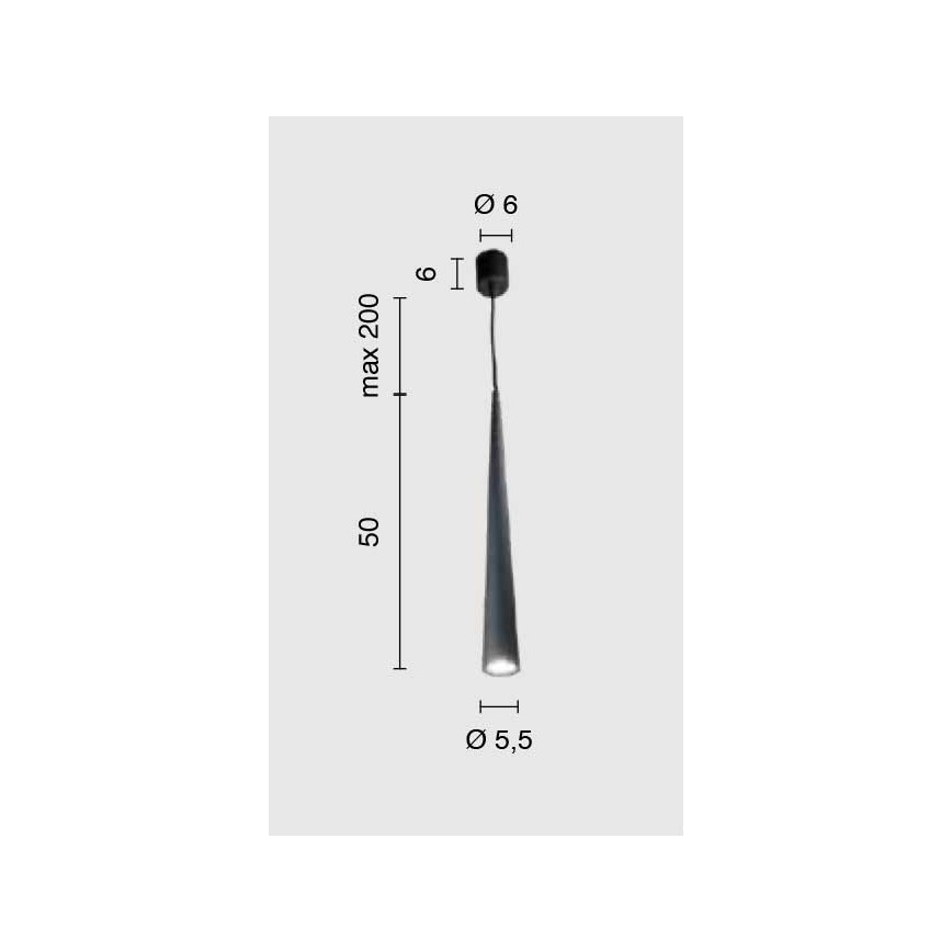 Ondaluce - Hanglamp aan snoer NOA 1xGU10/20W/230V Ø 5,5 cm zwart