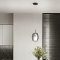 Ondaluce - Hanglamp aan snoer THELMA 1xE27/15W/230V Ø 19,5 cm zwart/rookgrijs