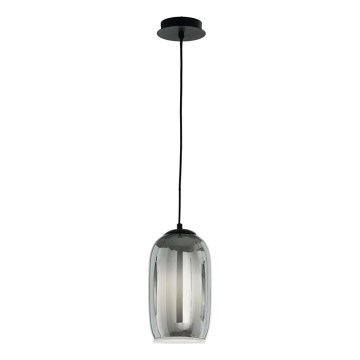 Ondaluce - Hanglamp met kabel BONNIE 1xE27/15W/230V Ø 15,5 cm zwart/rookzwart