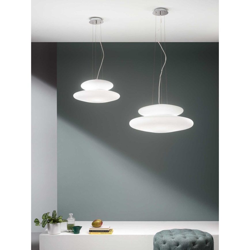 Ondaluce - Hanglamp met kabel PAGODA 3xE27/15W/230V + 2xE27/15W pr. 50 cm wit