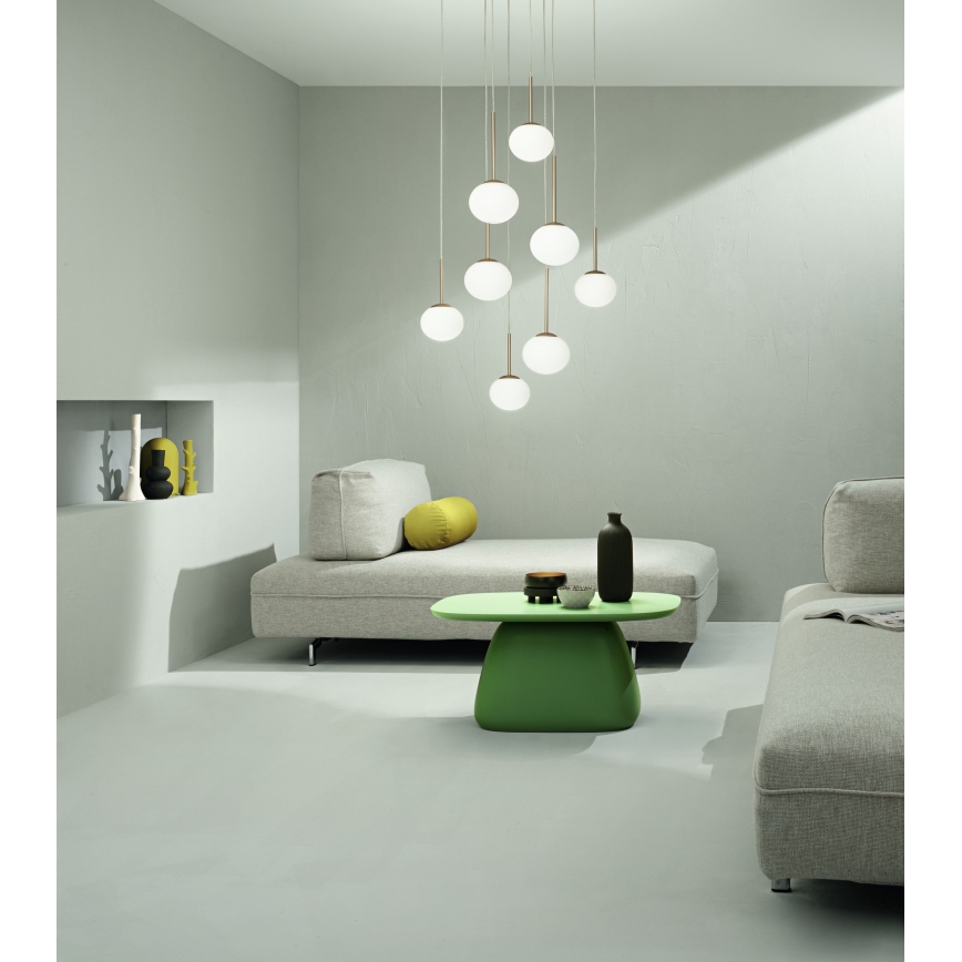 Ondaluce - JEWEL hanglamp aan kabel 1xE14/10W/230V Ø 17 cm goud/wit