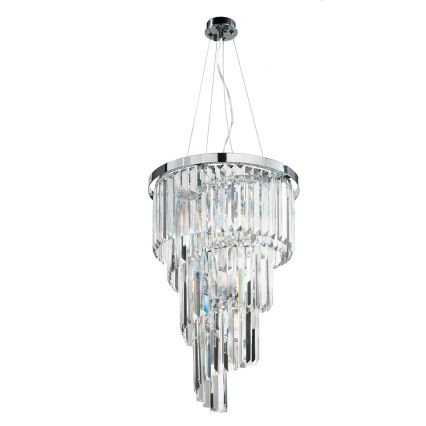 Ondaluce - Kristallen kroonluchter met kabelophanging ALEXANDER 7xE14/10W/230V Ø 40 cm glanzend chroom