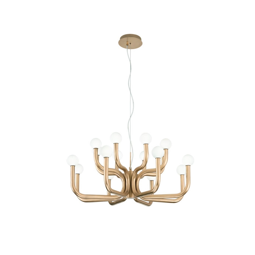 Ondaluce - Kroonluchter aan kabel DERBY 16xG9/7W/230V Ø 81,5 cm goudkleurig