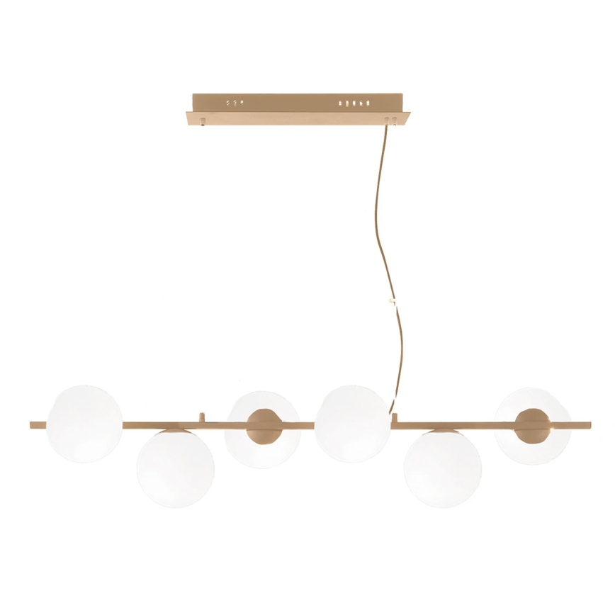Ondaluce - Kroonluchter aan kabel MONILE 6xE14/10W/230V goud/wit