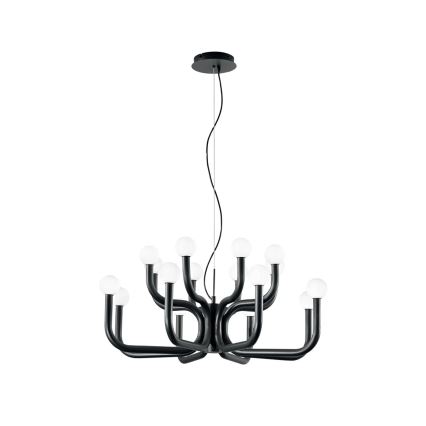 Ondaluce - Kroonluchter met kabelophanging DERBY 16xG9/7W/230V Ø 81,5 cm zwart