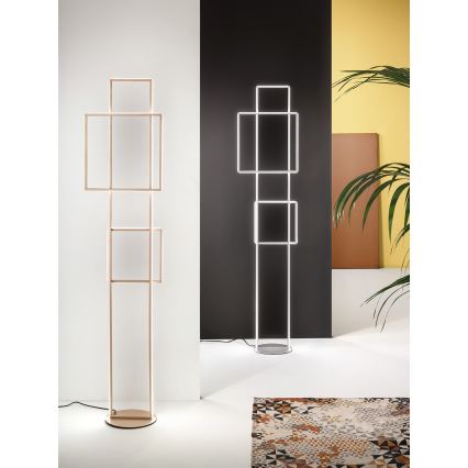 Ondaluce - Lampadaire LED dimmable DOWEL LED/77W/230V argenté