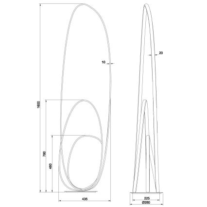 Ondaluce - Lampadaire LED dimmable GOLDEN LED/45W/230V 160 cm doré