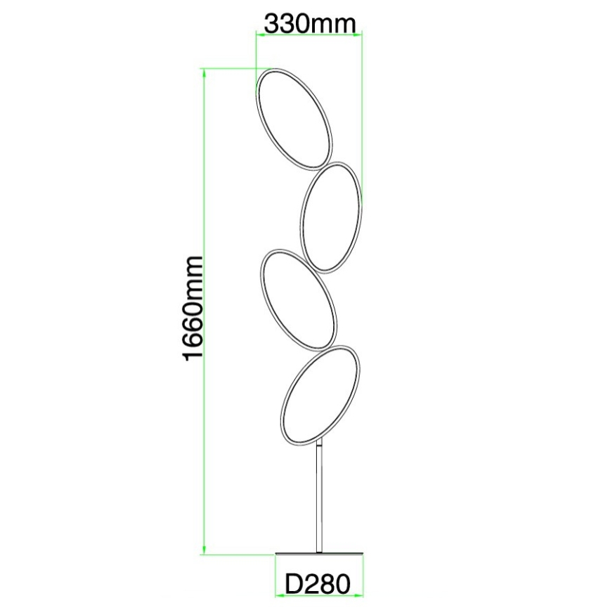 Ondaluce - Lampadaire LED dimmable RICE LED/38W/230V 166 cm doré
