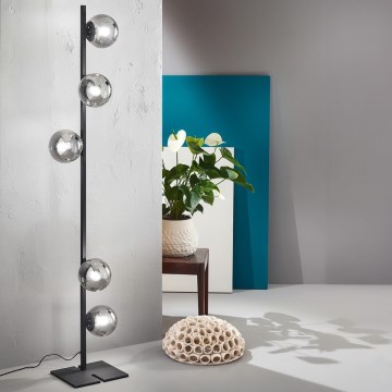 Ondaluce - Lampadaire MONILE 5xE14/10W/230V 170 cm noir/noir fumé
