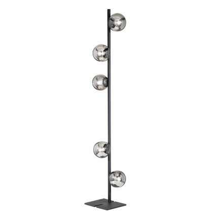 Ondaluce - Lampadaire MONILE 5xE14/10W/230V 170 cm noir/noir fumé