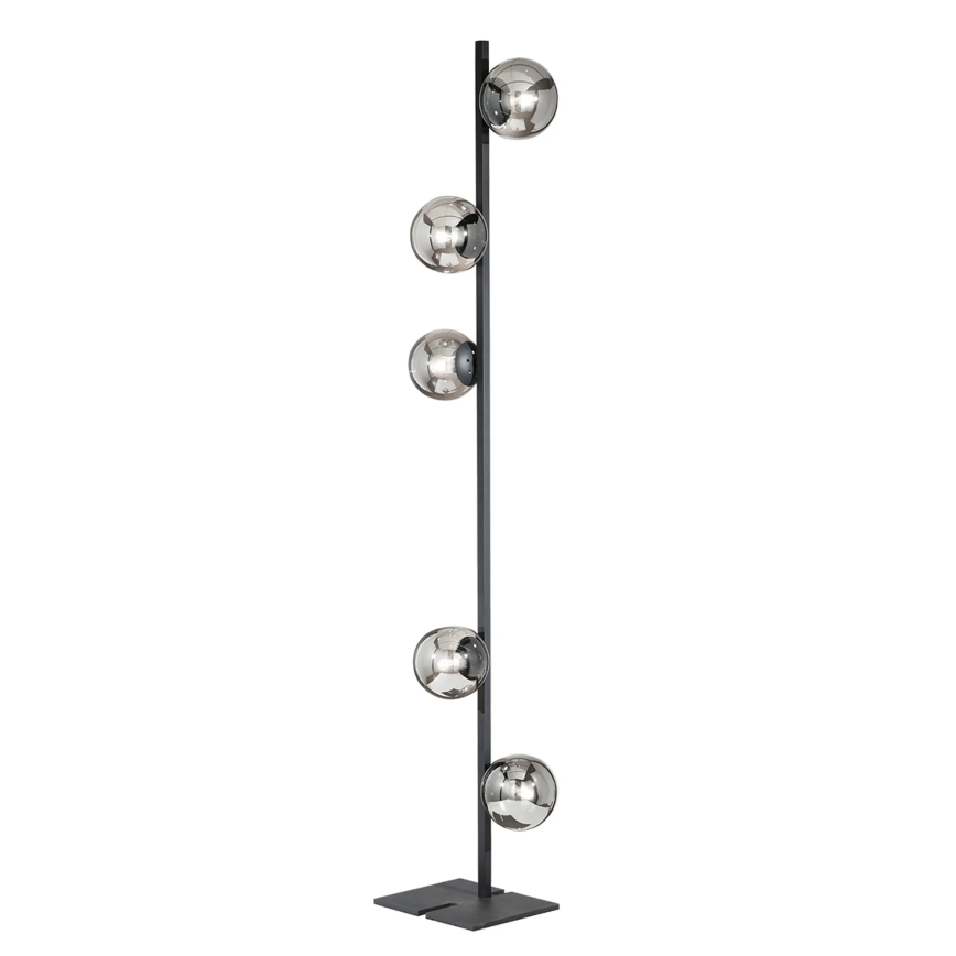 Ondaluce - Lampadaire MONILE 5xE14/10W/230V 170 cm noir/noir fumé