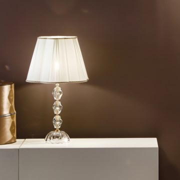 Ondaluce - Lampe de table en cristal BRIGIDA 1xE27/15W/230V crème/transparente