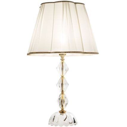 Ondaluce - Lampe de table en cristal BRIGIDA 1xE27/15W/230V crème/transparente