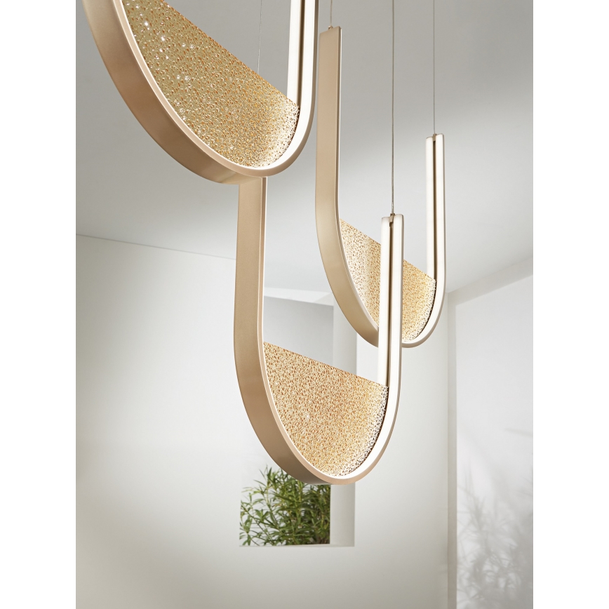 Ondaluce - LED dimbare hanglamp aan kabel LOTUS LED/70W/230V goud