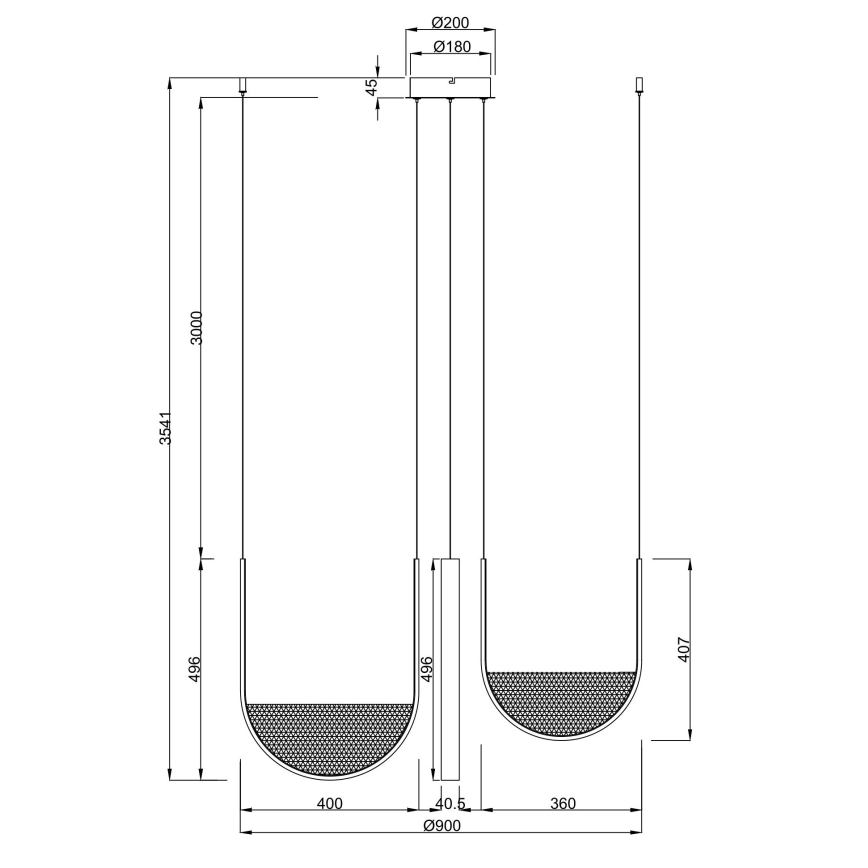 Ondaluce - LED dimbare hanglamp aan kabel LOTUS LED/70W/230V goud