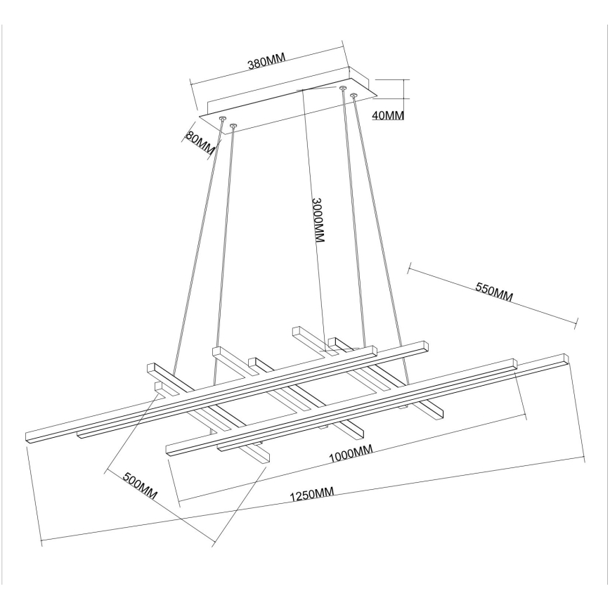 Ondaluce - LED-dimbare hanglamp aan kabel MOVIDA LED/114W/230V goud