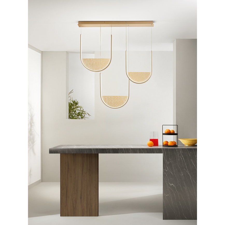 Ondaluce - LED-dimbare hanglamp aan snoer LOTUS LED/70W/230V goud
