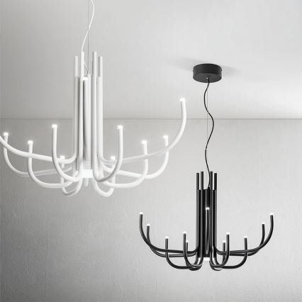 Ondaluce - LED dimbare kroonluchter aan kabel NOUVEAU LED/35W/230V Ø 78 cm zwart