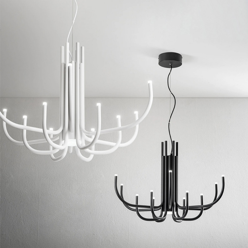 Ondaluce - LED dimbare kroonluchter aan kabel NOUVEAU LED/35W/230V Ø 78 cm zwart