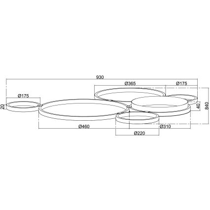 Ondaluce - LED dimbare plafondlamp POIS LED/68W/230V zilverkleurig