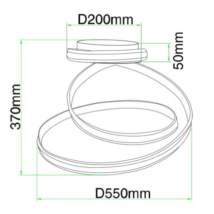 Ondaluce - LED dimbare plafondlamp VUELTA LED/37W/230V Ø 55 cm wit