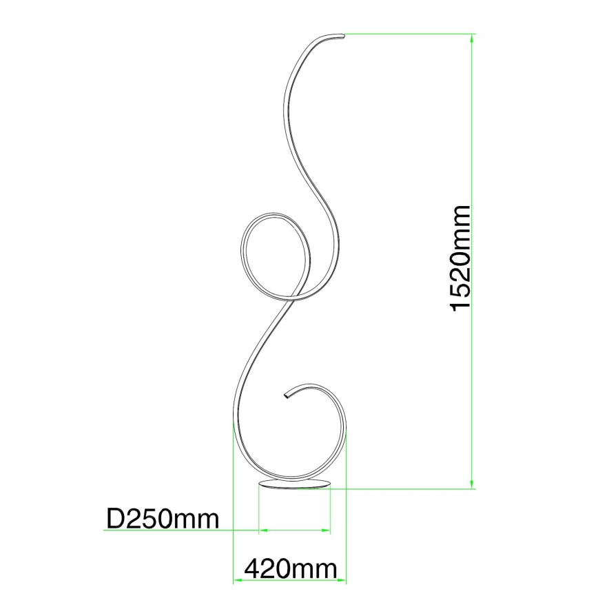 Ondaluce - LED dimbare vloerlamp FLOK LED/44W/230V 152 cm wit