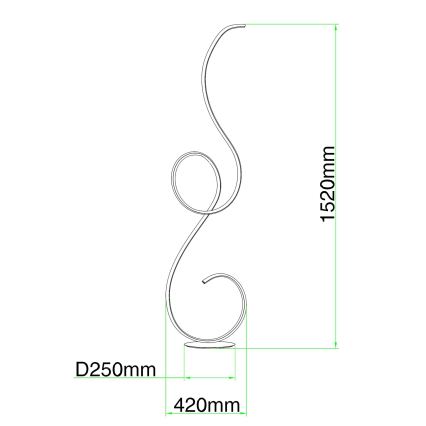 Ondaluce - LED dimbare vloerlamp FLOK LED/44W/230V wit