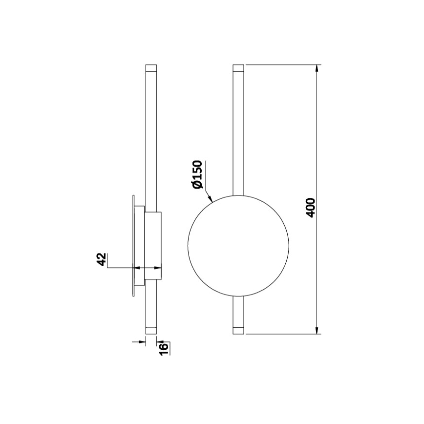 Ondaluce - LED dimbare wandlamp JAMES LED/16W/230V zwart