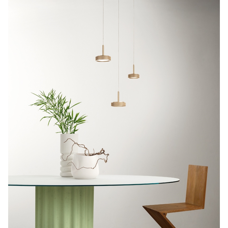 Ondaluce - LED-hanglamp aan kabel NINA LED/20W/230V Ø 19 cm goudkleurig