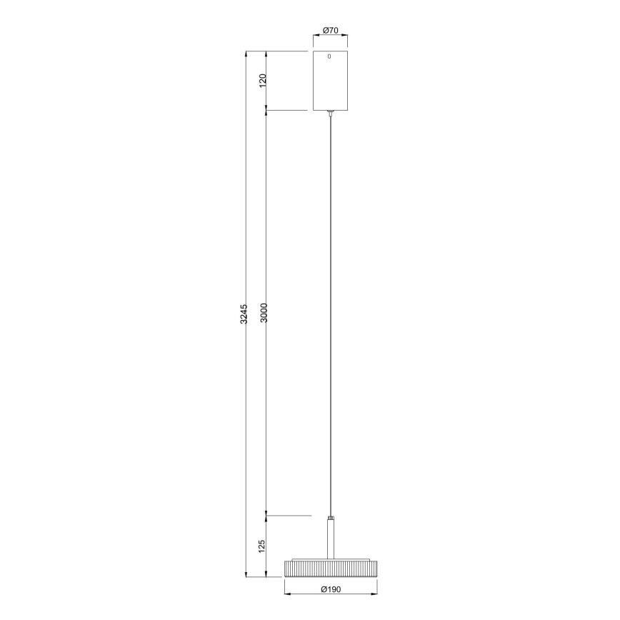 Ondaluce - LED-hanglamp met kabel NINA LED/20W/230V Ø 19 cm zwart